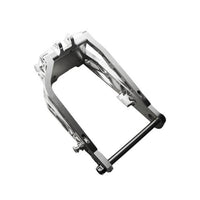 Rear view of Billet V1 Long Swingarm +3in (Softail 2018+), showcasing extended length and reinforced structure for enhanced stability.