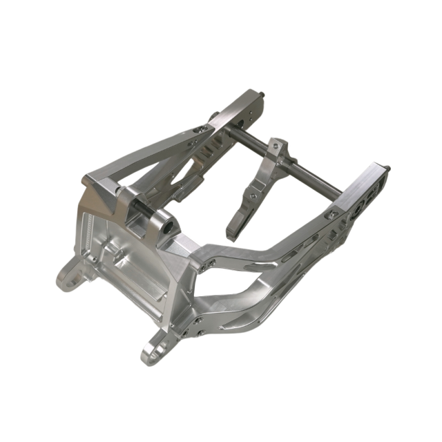 Top view of Billet V1 Swingarm (Softail 2018+) showing reinforced structure and lightweight aluminum frame for Softail motorcycles.
