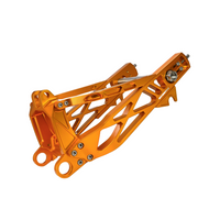 Billet V1 Swingarm (Softail 2018+) in anodized orange finish, combining style and durability for custom motorcycle builds.