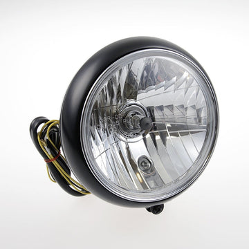 Cult-Werk 7" headlight, black with clear glass Sportster