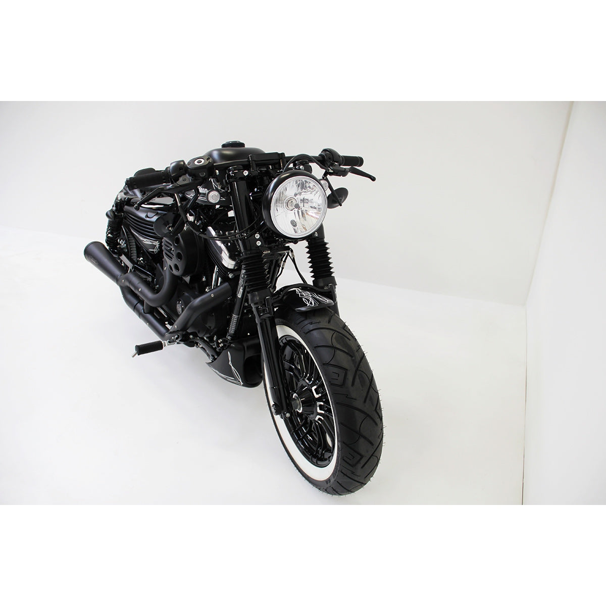 Cult-Werk 7" headlight, black with clear glass Sportster