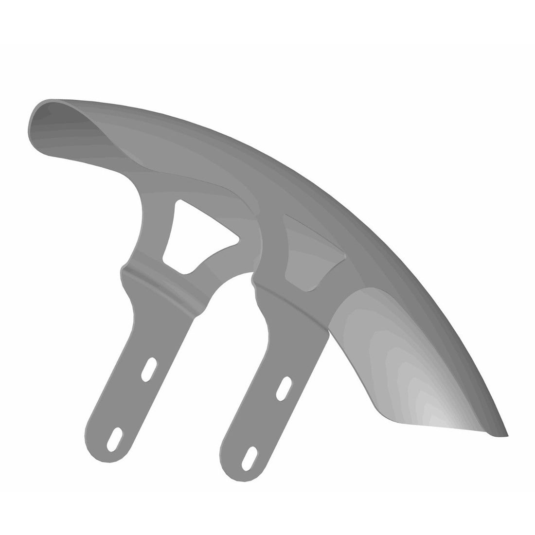 Front Fender 23" for Breakout 2018+ in raw steel finish with dual mounting brackets, designed for 130/60 23" tires. Durable 2mm steel construction.