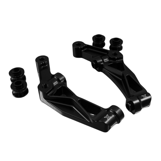 Raceworks 108mm Front Axial to Radial Caliper Mounts/Pair Black