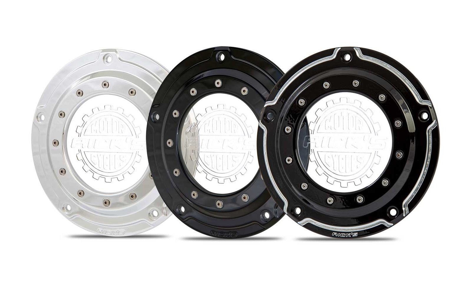 Rick's Derby Cover "Bullauge" Gloss Black With Logo - Softail 19-up