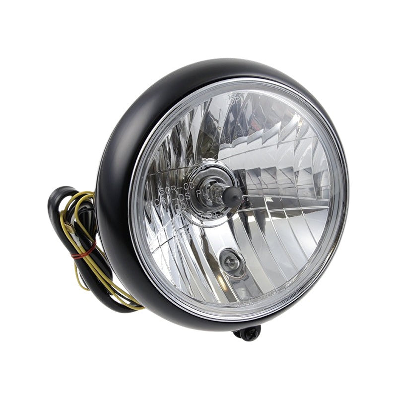 Cult-Werk 7" headlight, black with clear glass Sportster