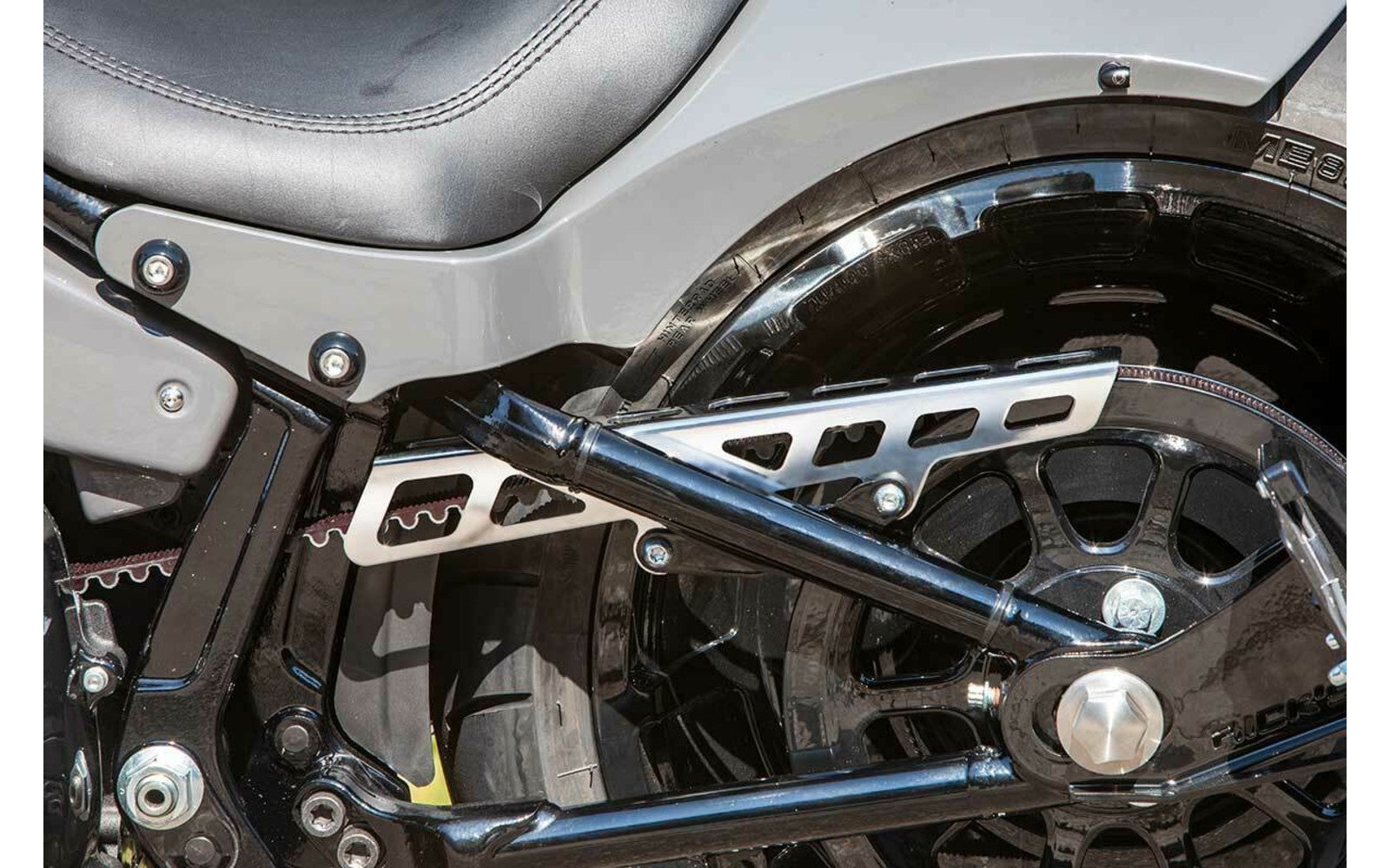 Rick's Belt Guard Polished Square Cut - Softail 18-up