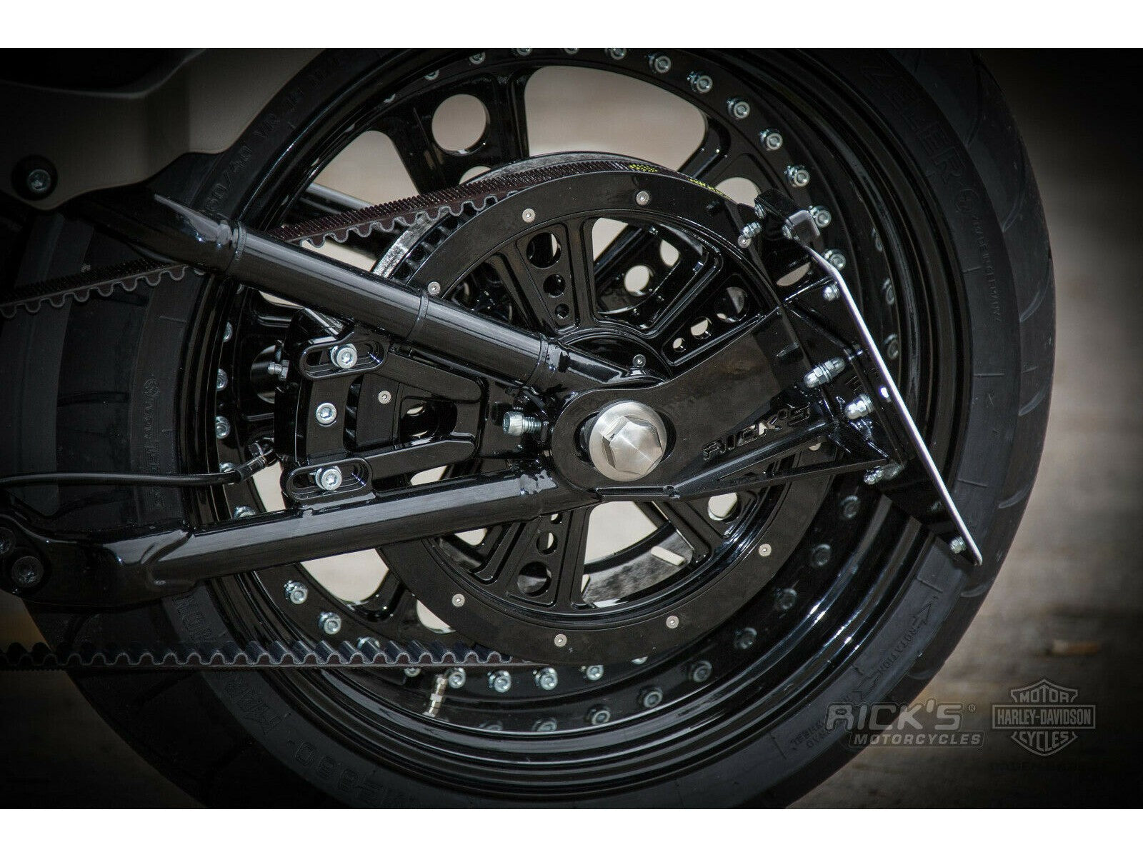 Rick's Side License Plate Bracket / Gloss Black - Softail 18-up